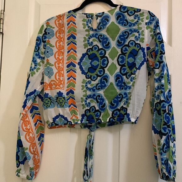 INDUSTRY Colorful Cotton Blouse Size Small - Picture 3 of 4